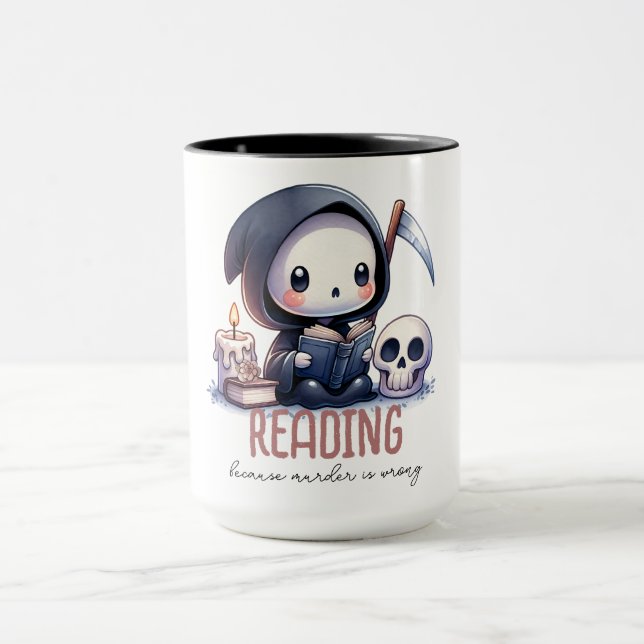 Taza Acuarela Grim Reaper Book Lover (Centro)