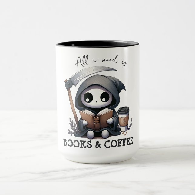 Taza Acuarela Grim Reaper Book Lover (Centro)