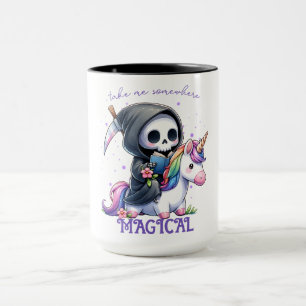 Taza Acuarela Grim Reaper Book Lover
