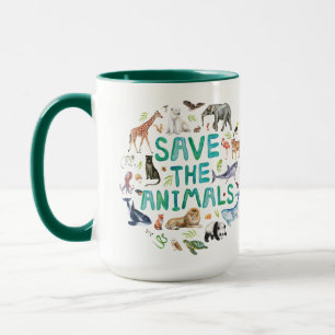 Taza Acuarela Guardar los animales