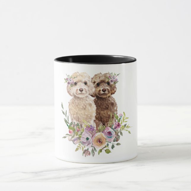 Taza Acuarela Labradoodle/Goldendoodle (Centro)