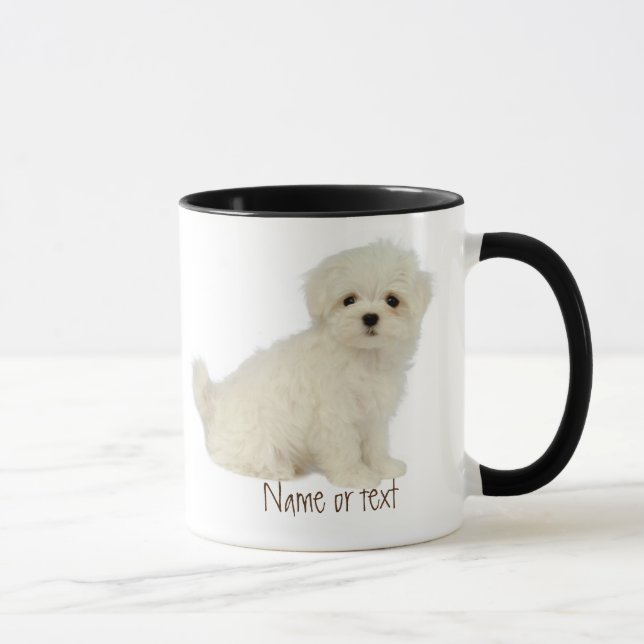 Taza Acuarela Mascota maltesa perro Personalizado Mug (Derecha)