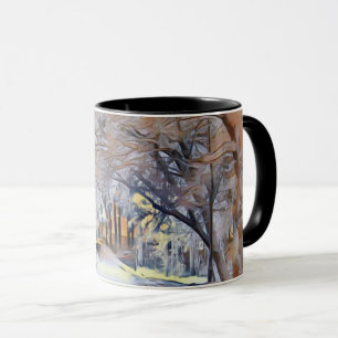 Taza Acuarela moderna de árboles nevados de colores