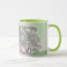 Taza Acuarela moderna de árboles nevados de colores