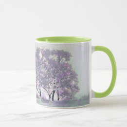 Taza Acuarela moderna de árboles nevados de colores