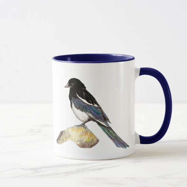 Taza Acuarela, pájaro, naturaleza, vida silvestre, jard (Derecha)