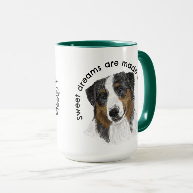 Taza Acuarela Pastora Australiana Personalizada (Anverso derecho)
