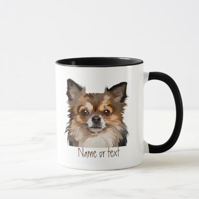 Taza Acuarela Pomeranian / Chihuahua Mascota de perro P (Derecha)