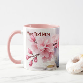 Taza Acuarela Sakura Cherry Blossom Mug