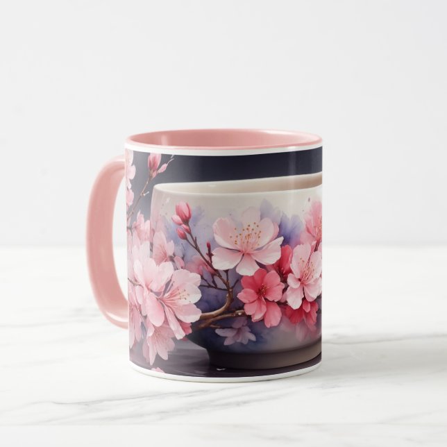 Taza Acuarela Sakura Cherry Blossom Mug (Anverso izquierdo)