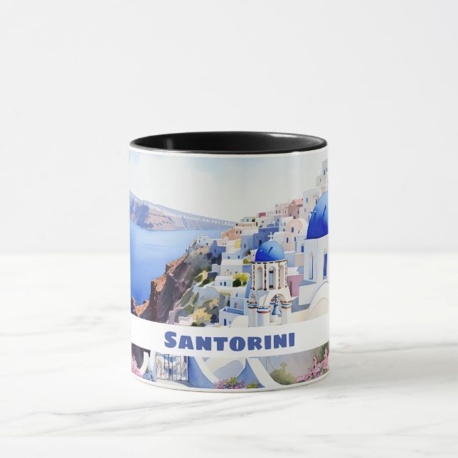 Taza Acuarela Santorini Oia (Centro)
