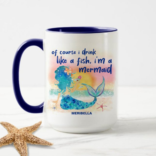 Taza Acuarela Tropical Mar de Sirena (Subido por el creador)