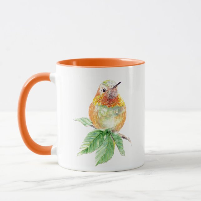 Taza Acuarela Whimsical Rufous Hummingbird (Izquierda)