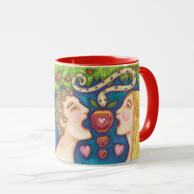 Taza Adam Y Eve APPLE SEDUCTION MUG Red (Anverso derecho)