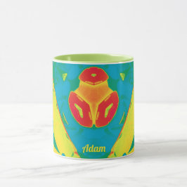 Taza ADAM ~ Zany 3D ~ azul verde rojo amarillo