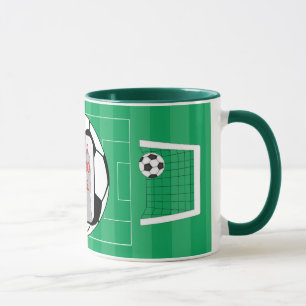 Taza adaptable de la foto del balón de fútbol de
