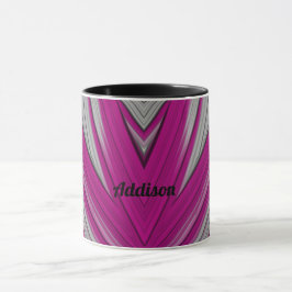 Taza ADDISON ~ Zany 3D ~ Rosa y gris