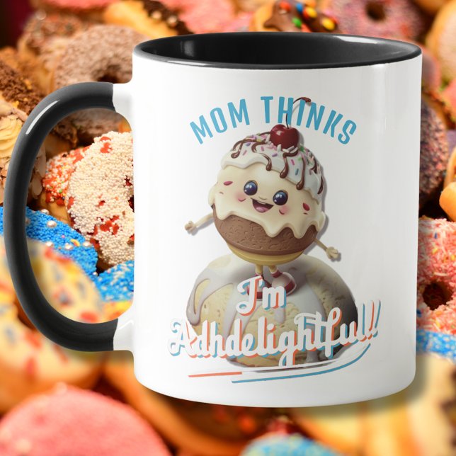 Taza ADHDelitista Sundae TDAH personalizado (adhd, gift, advocate, mug, adhd mug, kawaii, cute, neurodiverse, neurodivergent, add)