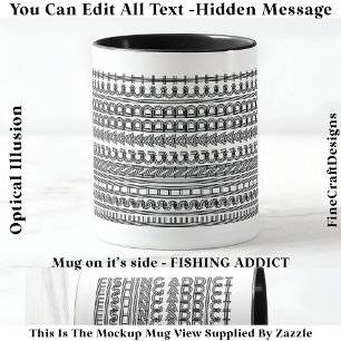 Taza Adicto a la Pesca Mensaje Oculto Novedad Divertida