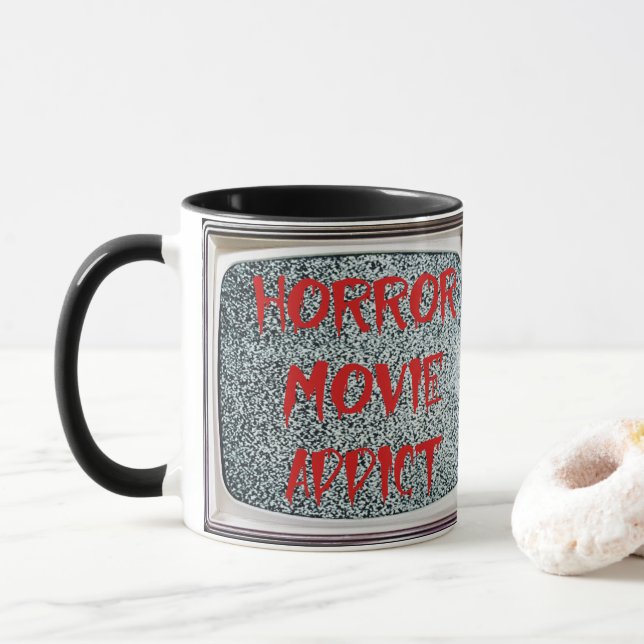 Taza Adicto a película de terror (Con donut)