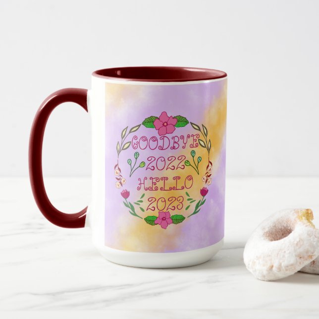 TAZA ADIÓS 20XX HOLA 20XX (Con donut)