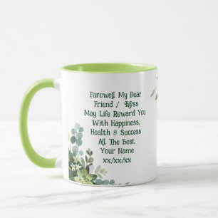 Taza Adiós, Mug, agrega tu propio mensaje de texto