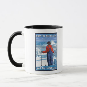 Taza Admiración del esquiador - montaña cristalina,