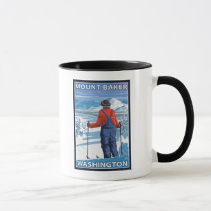 Taza Admiración del esquiador - panadero del soporte,