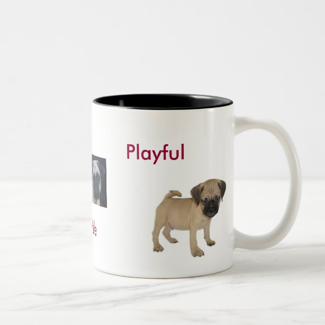 Taza adorable, adorable, juguetona de Puggle (Derecha)