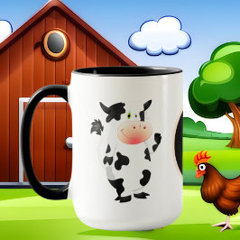 Taza adorable amante de la vaca adorable agregar monogr
