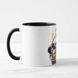 Taza Adorable Cesta de Cachorro Feliz Pascua