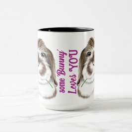 Taza Adorable Conejo de Oro Fuzoso Norteamericano con T