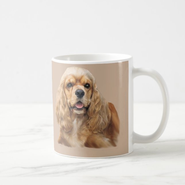 Taza adorable de cocker spaniel apenas (Derecha)