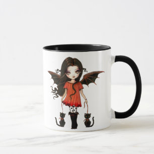 Taza Adorable de Halloween Pequeño Vampiro con Gat