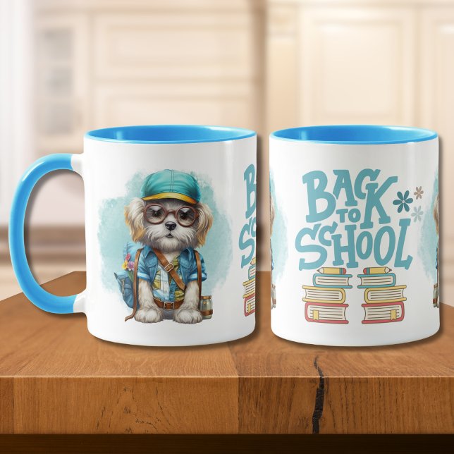 Taza Adorable De Vuelta Al Perro Escolar Con Mochila (Subido por el creador)