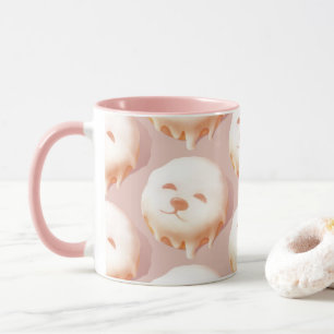 Taza Adorable Dog Face Donut
