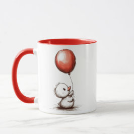 Taza Adorable Duckling suave con globo rojo