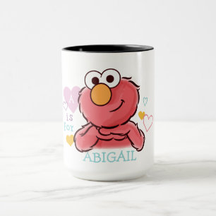 Taza Adorable Elmo Añadir su propio nombre