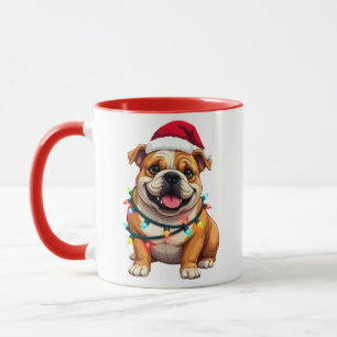 Taza Adorable English Bulldog Navidad Santa Amante Perr