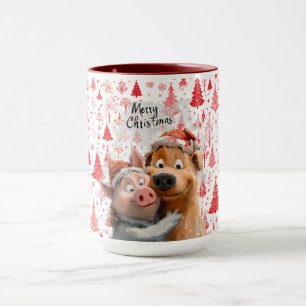 Taza Adorable "Feliz Navidad" Animal Friends Mug