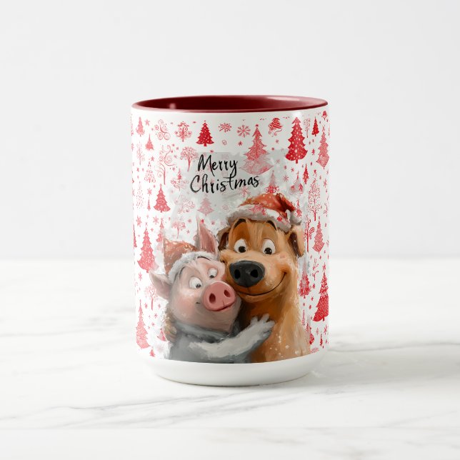 Taza Adorable "Feliz Navidad" Animal Friends Mug (Centro)