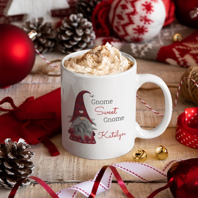 Taza Adorable Gnomo Elf Personalizado de Navidad Rústic (Subido por el creador)