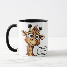 Taza ¡Adorable jirafa en acción!"