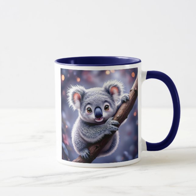 Taza Adorable Koala perché sur sa branche. (Derecha)