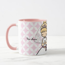Taza Adorable nombre de chica rubio de la Santa Comunió
