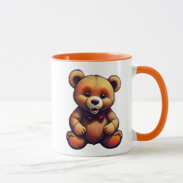 Taza Adorable ours en peluche avec nœud papillon. (Derecha)