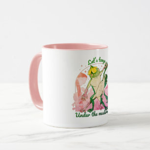 Taza Adorable Pareja de Ranas con Hongos Baila