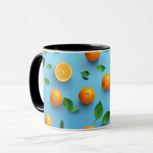 Taza Adorable Patrón de Arte de Frutas Cítricas Moderno