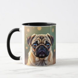 Taza Adorable Pug de cerca | Perro personalizado lindo