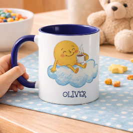 Taza Adorable Sol Bebiendo Chocolate Caliente Niños